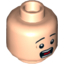 Набор LEGO Minifig Head Male Black Eyebrows, Wide Eyes, Open Mouth, Teeth and Tongue, Surprised Print [Hollow Stud], Light Flesh