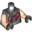 Набор LEGO Torso SW Armor Plates Mandalorian Female with Red, Orange and Silver Print (Sabine Wren) / Light Flesh Arms / Black Hands, Темный сине-серый