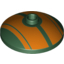 Набор LEGO Dish 3 x 3 Inverted (Radar) with Orange Stripes Print, Темно-зеленый