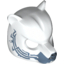 Набор LEGO Minifig Mask Bear with Black Nose, One Fang, Sand Blue Chin and Sand Blue Markings Print, Белый