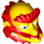 Набор LEGO Minifig Head Modified Simpsons Groundskeeper Willie with Red Beard, Eyebrows and Hair Print, Желтый