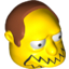 Набор LEGO Minifig Head Modified Simpsons Comic Book Guy with Black Mouth Line and Dark Orange Hair Print, Желтый