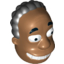 Набор LEGO Minifig Head Modified Simpsons Dr. Hibbert with Black Hair Print, Medium Dark Flesh
