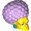 Набор LEGO Minifig Head Modified Simpsons Patty with Dark Turquoise Earrings and Lavender Hair Print, Желтый