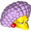Набор LEGO Minifig Head Modified Simpsons Selma with Dark Red Earrings and Lavender Hair Print, Желтый