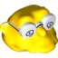 Набор LEGO Minifig Head Modified Simpsons Hans Moleman with White Glasses with Eyes Print, Желтый