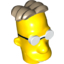 Набор LEGO Minifig Head Modified Simpsons Professor Frink with Glasses and Dark Tan Hair Print, Желтый