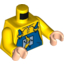 Набор LEGO Torso Overalls Blue with Running Banana and 'Banana Co.' on Reverse Print / Yellow Arms / Light Flesh Hands, Желтый