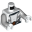 Набор LEGO Torso SW Female Robe with Reddish Brown Belt Buckle Print (Asajj Ventress 75087) / Light Bluish Gray Arms / White Hands, Белый