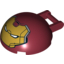 Набор LEGO Windscreen 4 x 4 x 1 2/3 Canopy Half Sphere with Handle and Hulk Buster Face Print, Темно-красный
