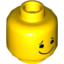 Набор LEGO Minifig Head Dual Sided Black Closed Eyes, Smiling with Tongue / Black Eyes, Eyebrows and Wide Closed Mouth Smile Print (Benny) [Hollow Stud], Желтый