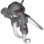 Набор LEGO Minifig Mask Mammoth with White Tusks, Copper Pendants and Purple Sinew Patches on Proboscis Print, Темный сине-серый