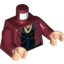 Набор LEGO Torso Female Jacket over Black Top with Necklace Print (Scarlet Witch) / Dark Red Arms / Light Flesh Hands, Темно-красный