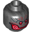 Набор LEGO Minifig Head Alien with Red Eyes and Mouth Print [Hollow Stud], Pearl Dark Gray