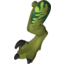 Набор LEGO Dino Leg Large (Rear) Raptor Left with Pin, Black Claws and Dark Green Stripes over Lime Print, Оливковый