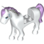 Набор LEGO Horse with 2 x 2 Cutout, Brown Eyes, White Blaze Print and Black Mane & Tail Print, Белый