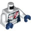 Набор LEGO Torso Dark Blue Armor with Red Avengers Logo Print (Iron Legion) / White Arms / Dark Blue Hands, Белый
