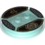 Набор LEGO Dimensions Toy Tag 4 x 4 x 2/3 with 2 Studs for Cole #12 with Black and Gold Cole Symbol and Asian Character Print, Trans-Light Blue