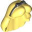 Набор LEGO Minifig Hair Female Long with Center Part and Black Ribbon Tied in Bow print (Alice), Bright Light Yellow
