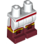 Набор LEGO Hips and Legs with Boxing Shorts with Red Trim and Dark Red Boots with Laces Pattern, Белый