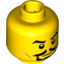 Набор LEGO Head Male Black Eyebrows, White Pupils, Black Goatee and Dark Orange Cheek Lines Pattern, Желтый