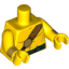 Набор LEGO Torso Bare Chest with Reddish Brown and Gold Strap and Dark Green Waist Sash Pattern / Yellow Arms with Gold Cuffs Pattern / Yellow Hands, Желтый