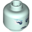 Набор LEGO Head Female Jagged Dark Azure Eyebrows, White at Sides of Eyes, Silver Lips Pattern, Light Aqua