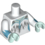 Набор LEGO MINI UPPER PART, Silver Jagged Lines, Dots, Straps, and Pendant Pattern / White Arms with Dark Azure Jagged Cuffs Pattern / Light Aqua Hands, Белый
