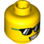 Набор LEGO Head Bright Green and Black Sunglasses, Lopsided Open Smile Pattern - Stud Recessed, Желтый