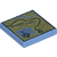 Набор LEGO Tile 2 x 2 with Topographical Trail Map with Compass and 'Greeble Trail' Pattern, Medium Blue