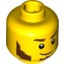 Набор LEGO Head Beard Reddish Brown, Bushy Eyebrows, Sideburns, White Pupils, Lopsided Smile Pattern - Stud Recessed, Желтый