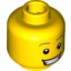 Набор LEGO Head Dark Tan Eyebrows, White Pupils, Open Smile with Teeth Pattern - Stud Recessed, Желтый