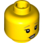 Набор LEGO Head Female Raised Dark Orange Eyebrows, White Pupils, Dark Orange Lips, Lopsided Open Smile Pattern - Stud Recessed, Желтый