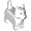Набор LEGO Dog Terrier with Black Eyes and Nose and Pink Tongue Pattern, Белый