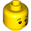 Набор LEGO Head Raised Black Eyebrows, White Pupils, Lopsided Smile with Red Tongue Out Pattern, Желтый