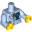 Набор LEGO Torso Suit Jacket with Blue and Gold Striped Tie, Blue 1st Place Ribbon, Dog Treat in Pocket Pattern / Bright Light Blue Arms / Yellow Hands, Bright Light Blue