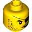 Набор LEGO Head Beard Black Stubble Long, Eyepatch, Crooked Open Mouth with 2 Teeth Pattern - Stud Recessed, Желтый
