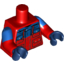 Набор LEGO Torso Winter Jacket with Blue Panel, 4 Pockets with Snaps and Zipper Pattern / Red Arms with Blue Short Sleeves Pattern / Dark Blue Hands, Красный