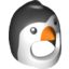 Набор LEGO Headgear Mask Penquin with White Face, Black Eyes and Orange Beak Pattern, Черный