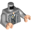 Набор LEGO Minifig Torso Dual Sided Trench Coat - Front with Buttons - Dark Bluish Gray Vest, White Shirt and Gold Medallion print - Light Bluish Gray Arms - Light Flesh Hands, Светлый сине-серый