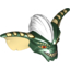 Набор LEGO Minifig Head - Alien/Creature with White Mohawk - Tan Ears, Spots and Teeth - Red Eyes - Gremlin, Темно-зеленый