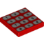 Набор LEGO Tile 2 x 2 - Phone Keypad with Tan Buttons and Black Numbers print, Красный