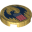 Набор LEGO Tile Round 2 x 2 with Bottom Stud Holder - Blue Bird with Raised Wings and Flag with Red, White and Blue Stars and Stripes print, Pearl Gold