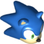 Набор LEGO Minifig Head Modified - Sonic the Hedgehog with Green Eyes - Tan Face and Ears - Black Nose and Half Smile print, Голубой