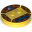Набор LEGO Dimensions Stand - Toy Tag 4 x 4 x 2/3 with 2 Studs - Sonic the Hedgehog #59 with Blue Sonic Head and 'SONIC' on Checkerboard Background print, Trans-Yellow
