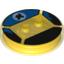 Набор LEGO Dimensions Stand - Toy Tag 4 x 4 x 2/3 with 2 Studs - E. T. #55 with Bicycle Silhouette over Moon in Blue Sky print, Trans-Yellow