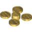 Деталь LEGO GOLD COIN (4 PIECES),  METALL., Не определен