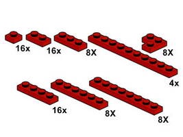 Набор LEGO Красные пластины 1 x N