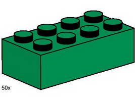 Набор LEGO 3461 2 x 4 Темно-зеленые кирпичики