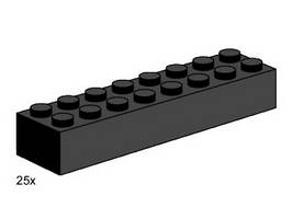 Набор LEGO 3463 2 x 8 Черные кирпичики